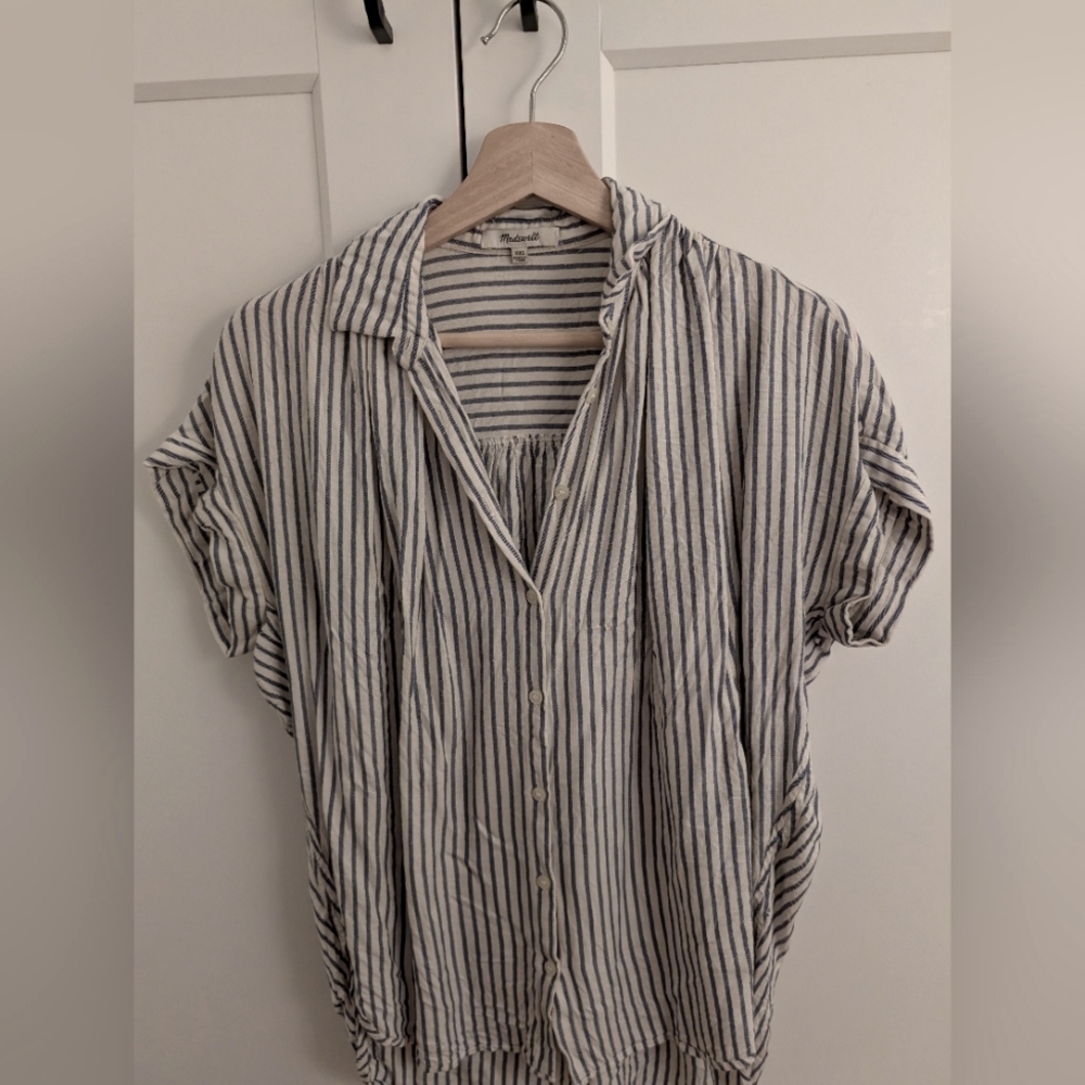 Madewell courier top in blue stripe